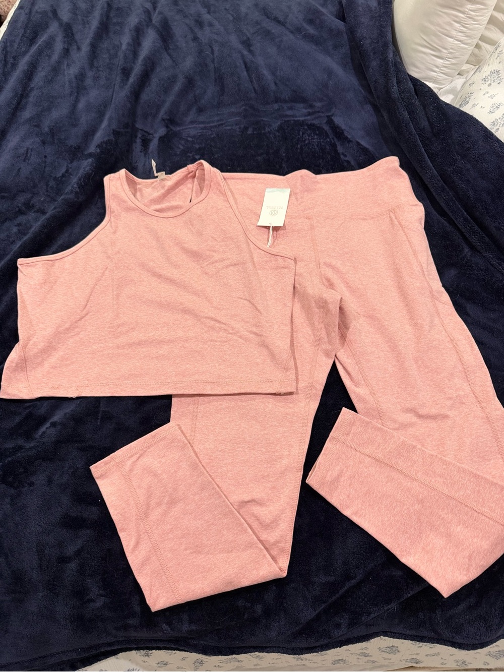 Balance Collection Pink Cropped Tank & Leggings Set